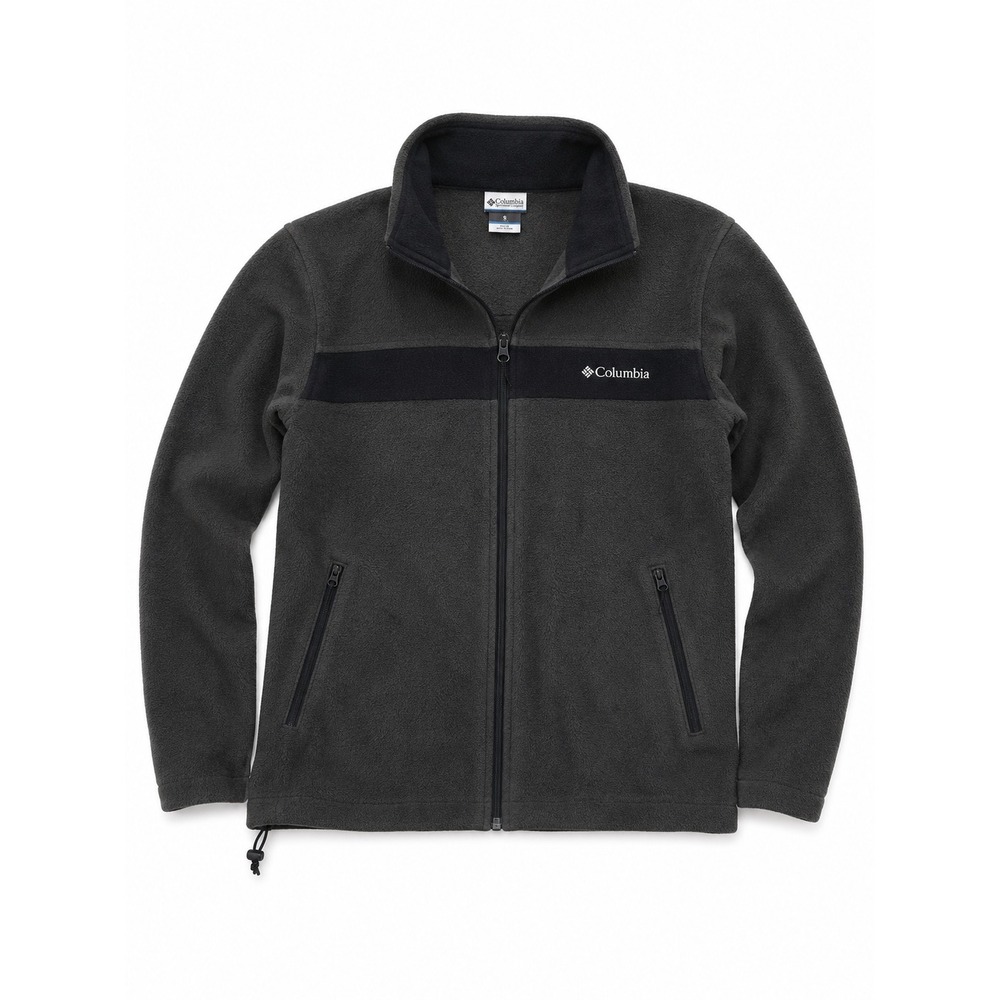 Columbia Mens Core Interchange Full Zip Fleece Jacket Charcoal Gray Black Large